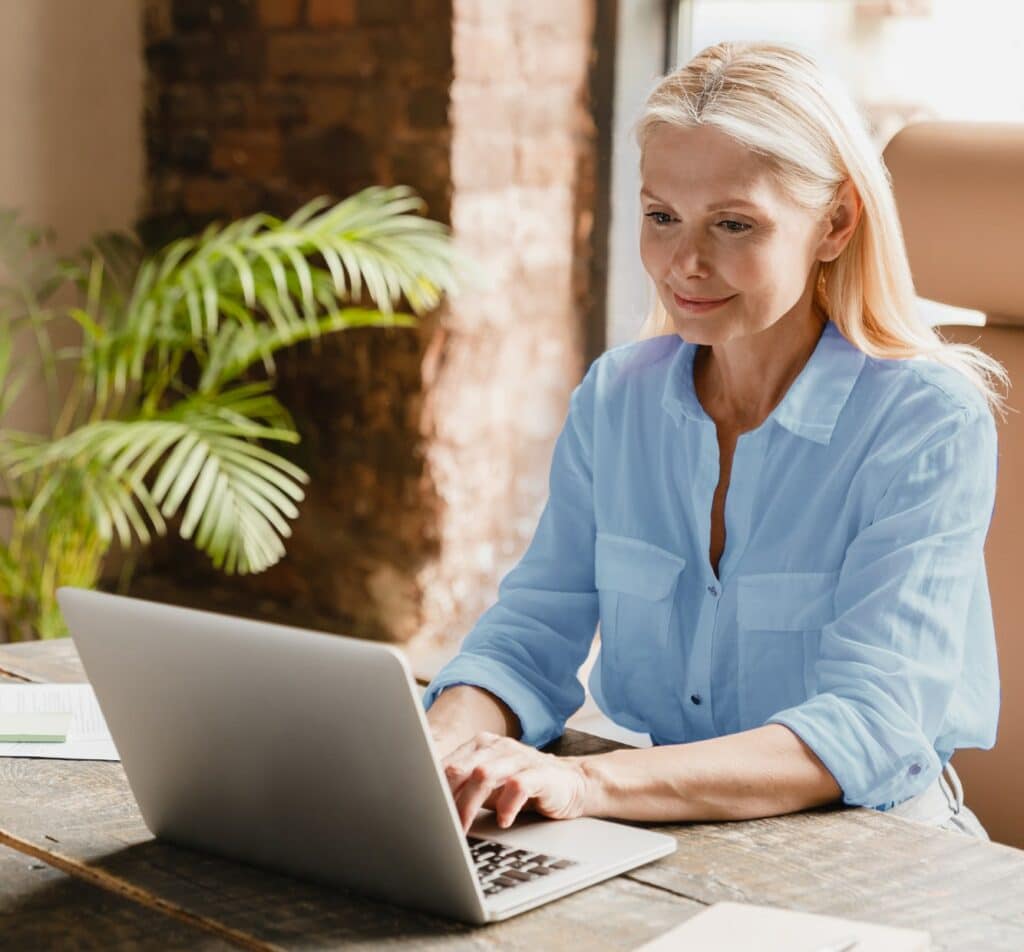 Decorative Image: Woman working on laptop computer